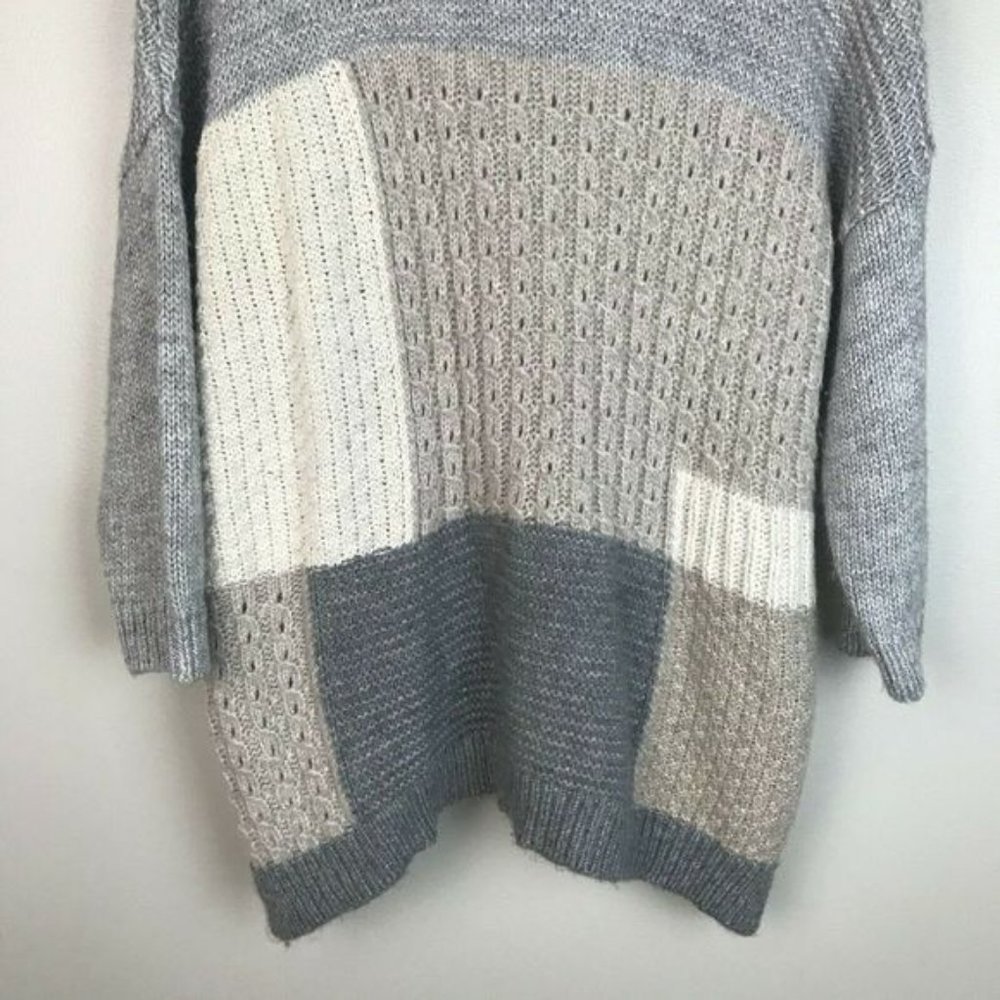 EUC LOFT Patchwork Dolman Sleeve Oversized Sweater - Picture 6 of 10